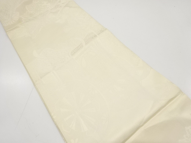 JAPANESE KIMONO / ANTIQUE FUKURO OBI / SILK / WOVEN CARRIAGE